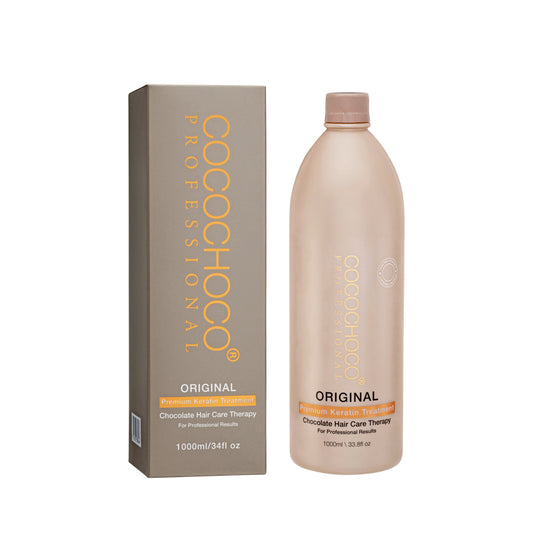Tratamiento de cabello original de Keratin brasileño 1000 ml - Para cabello oscuro / grueso | COCOCHOCO®