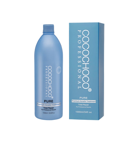 Tratamiento de cabello puro de queratina brasileña 1000 ml - para cabello rubio / delgado | COCOCHOCO®