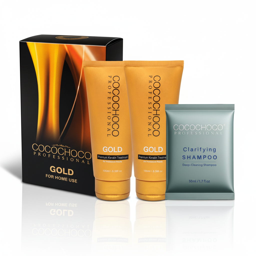Set Brazilian Keratin Gold Hair Tratamiento 200 ml - Para brillo adicional / cabello brillante | COCOCHOCO®