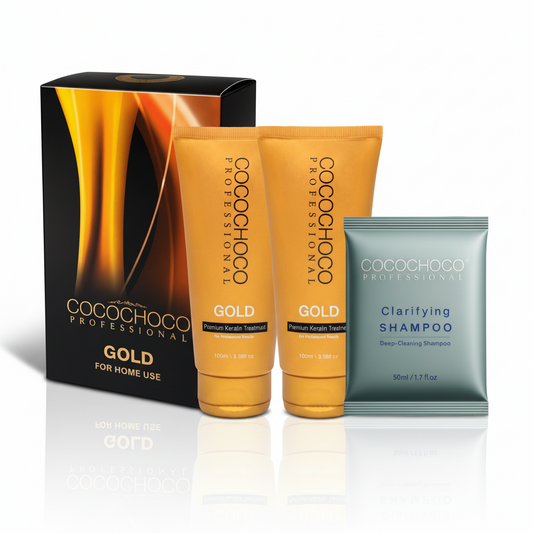 Set Brazilian Keratin Gold Hair Tratamiento 200 ml - Para brillo adicional / cabello brillante | COCOCHOCO®