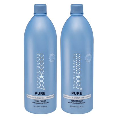 Conjunto de tratamiento de cabello puro de queratina brasileña 2000 ml - para cabello rubio / delgado | COCOCHOCO®