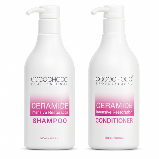 Establezca el champú y acondicionador de sulfato sin restauración de ceramida intensiva 2x 500 ml | COCOCHOCO®