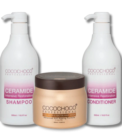complete set dry hair shampoo conditioner mask