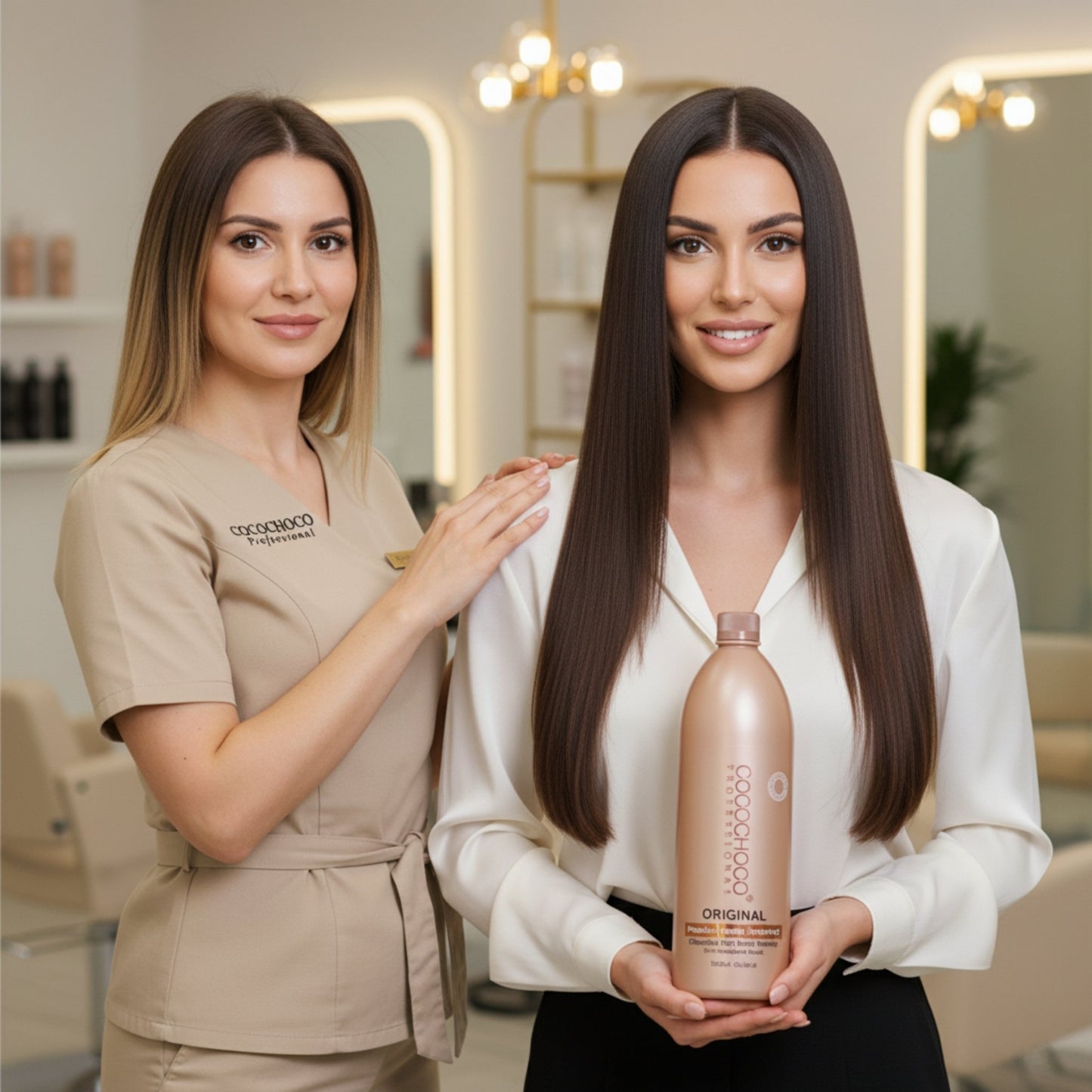 Set Brasilian Keratin Original Hair Treatment 2000 ml - Para cabello oscuro / grueso | COCOCHOCO®