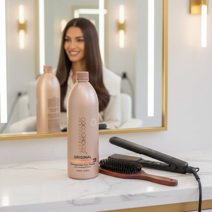 Set Brasilian Keratin Original Hair Treatment 2000 ml - Para cabello oscuro / grueso | COCOCHOCO®