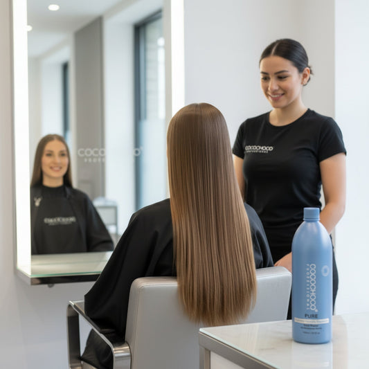 Tratamiento de cabello puro de queratina brasileña 1000 ml - para cabello rubio / delgado | COCOCHOCO®