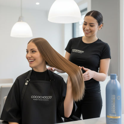 Conjunto de tratamiento de cabello puro de queratina brasileña 2000 ml - para cabello rubio / delgado | COCOCHOCO®