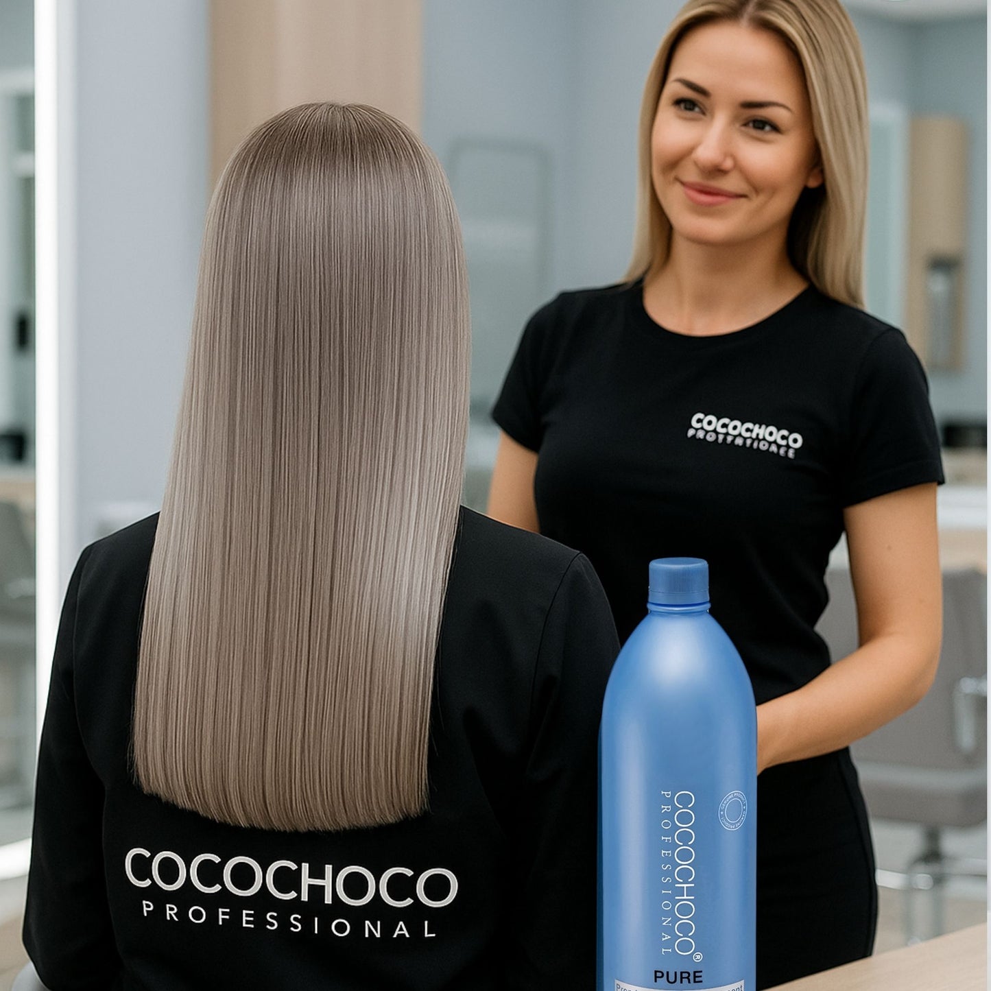 Conjunto de tratamiento de cabello puro de queratina brasileña 2000 ml - para cabello rubio / delgado | COCOCHOCO®